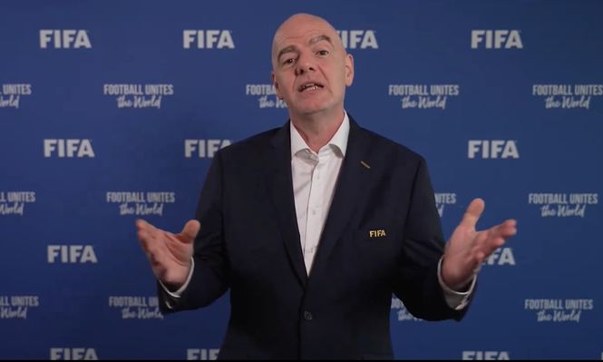 Gianni Infantino, presidente de la FIFA, en su saludo a Nacional