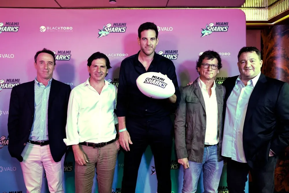 Varias figuras del mundo empresarial y deportivo, como Juan Martín del Potro, asistieron a la presentación de Miami Sharks.