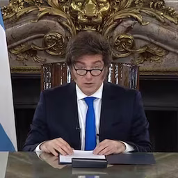 Javier Milei, en su discurso por cadena nacional.