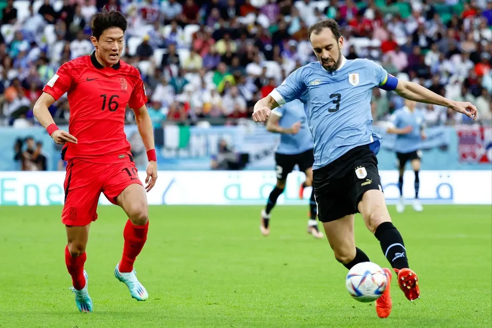 Diego Godín con la cinta de capitán entre 2014 y 2022
