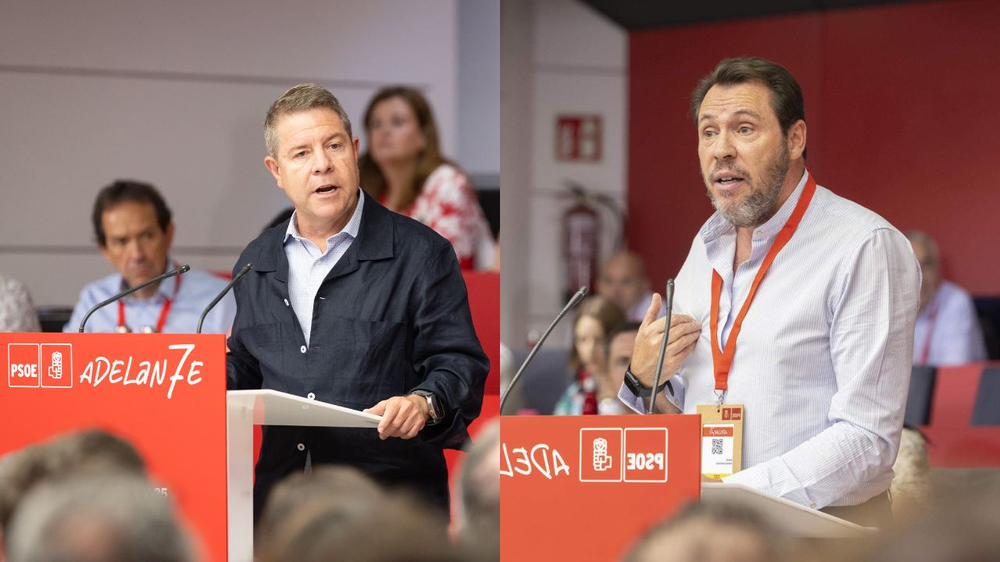 Emiliano García Page y Oscar Puente, en el Comité Federal del PSOE.