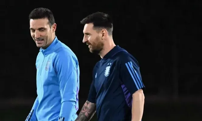 Lionel Scaloni y Lionel Messi