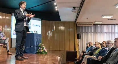 Diego Labat durante la presentación de la Hoja de Ruta del Sistema de Pagos.