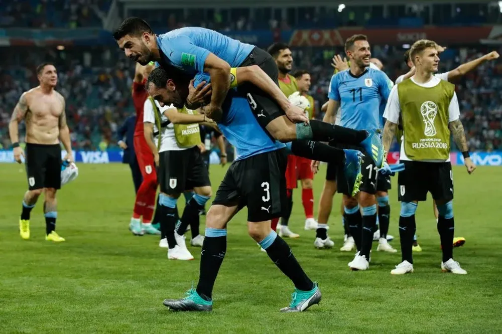 El festejo de Suárez y Godín