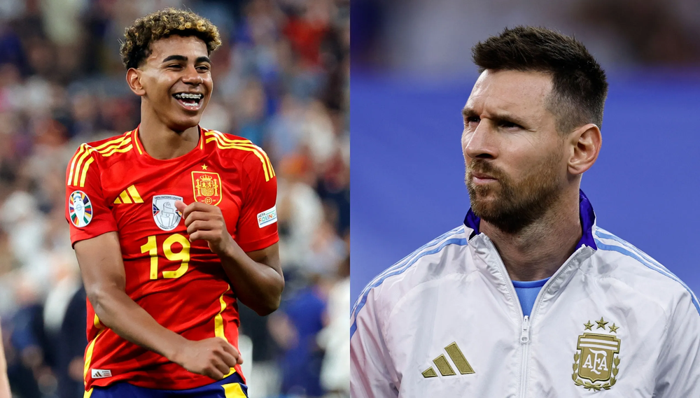 Lamine Yamal y Lionel Messi se enfrentarán por primera vez en la finalissima. (EFE Y AFP)