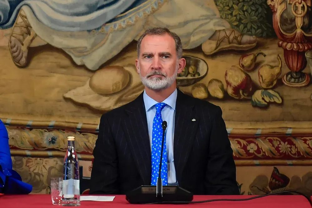El rey Felipe VI, durante la inauguración este lunes la Conferencia de Presidentes de Parlamentos Europeos.