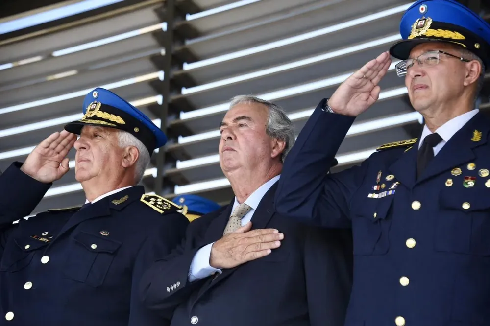 Luis Alberto Heber en la asunción de José Manuel Azambuya como director de la Policía Nacional. Foto de archivo
