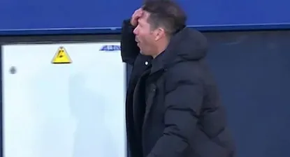 Diego Simeone no podía creer el golazo que había anotado Luis Suárez para Atlético de Madrid