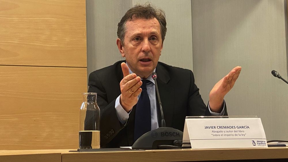 El abogado Javier Cremades, durante la presentación en Madrid de su libro 