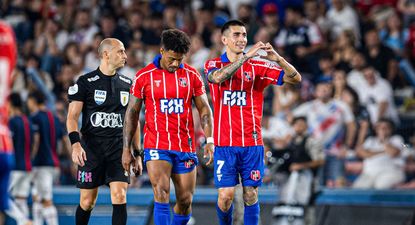 Franco Muñoz celebra su gol contra Nacional
