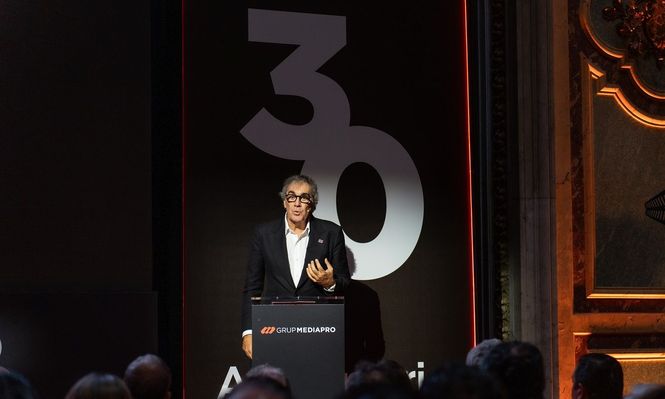 Tatxo Benet, presidente de Mediapro durante la celebración de los 30 años de la compañía en Madrid.