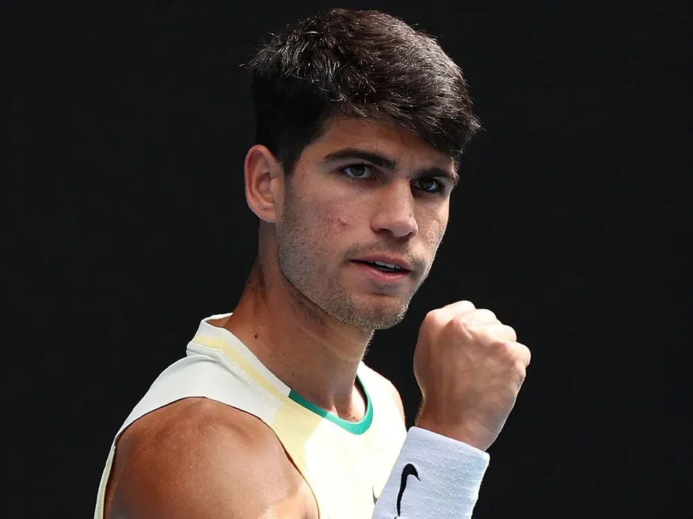 Alcaraz en rueda de prensa.