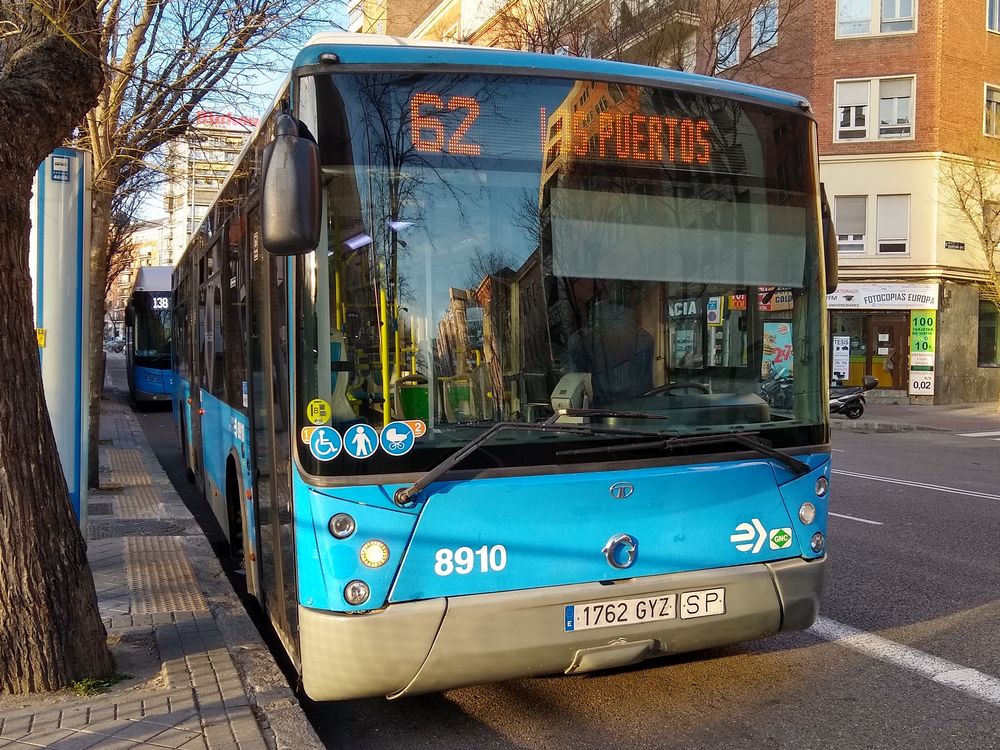 Un autobús en la ciudad de Madrid