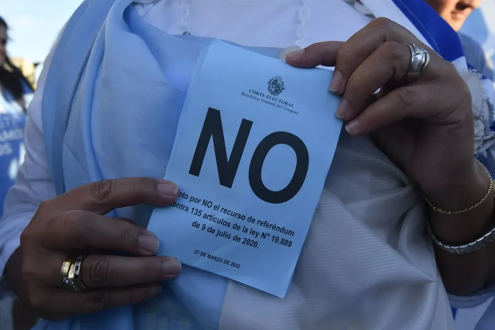 Papeleta por el No a la derogación de los 135 artículos de la Ley puestos en cuestión