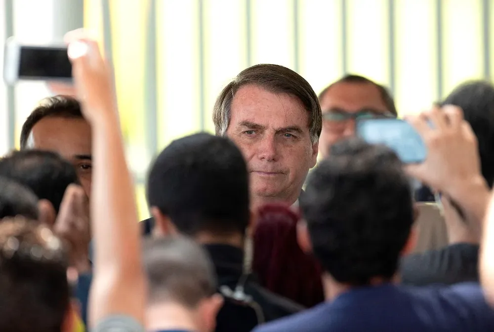 El presidente de Brasil, Jair Bolsonaro, en, el Palacio do Alvorada, sede de la presidencia