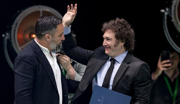 El presidente de Argentina, Javier Milei junto al líder de Vox, Santiago Abascal