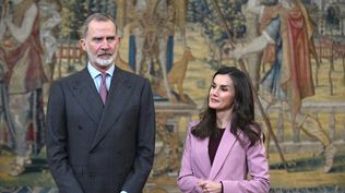 El Rey Felipe y la Reina Letizia en la reunión del Patronato Instituto Cervantes en el Palacio Real de El Pardo. EUROPA PRESS
