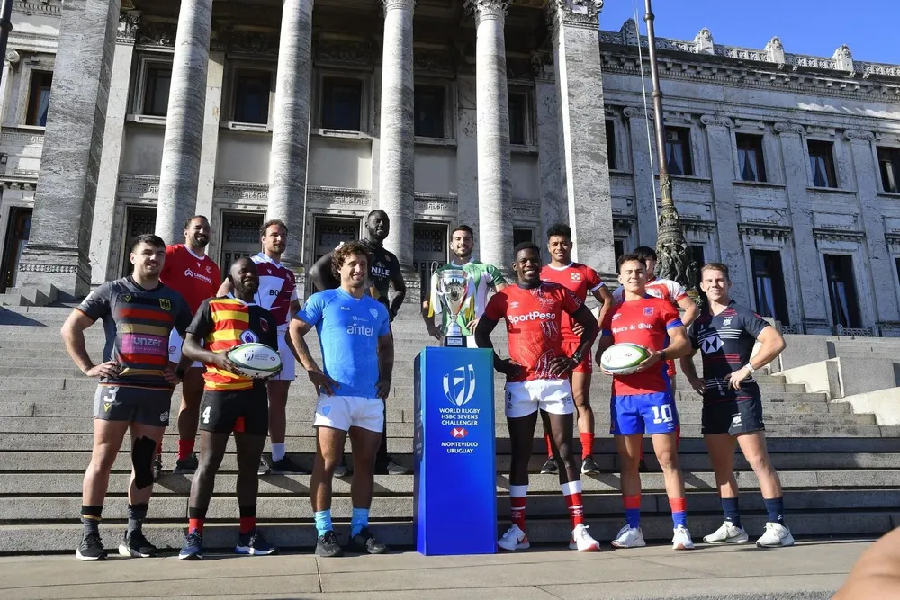 Los capitanes de las selecciones del Sevens Challenger de Montevideo
