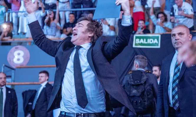 Javier Milei, durante su discurso en el Madrid Economic Forum.