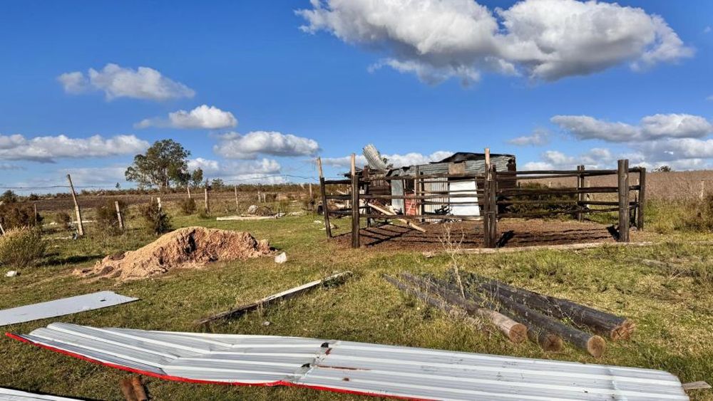 Así quedó una de las construcciones afectadas por el temporal en Castellanos