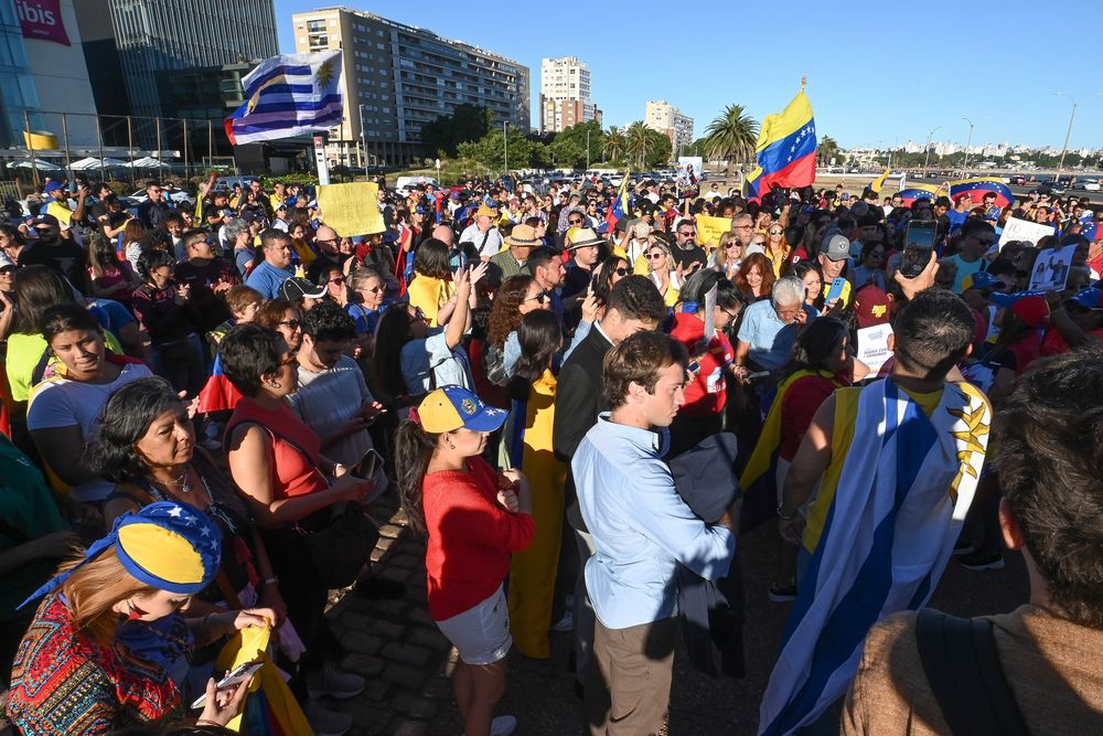 Manifestación de venezolanos en Uruguay.&nbsp;