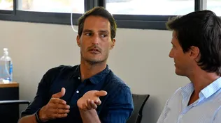 El directivo de Fraunhofer, Mike Letzgus y el CEO de +Colonia, Eduardo Bastitta