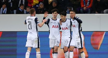 Rodrigo Bentancur en el festejo de Tottenham