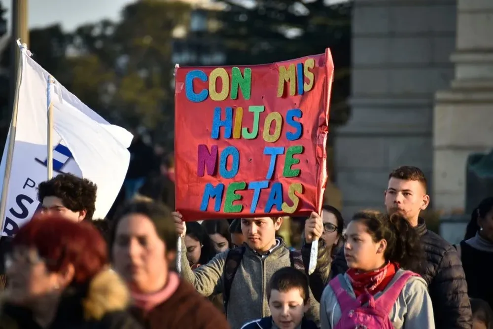 Marcha en contra de ley trans