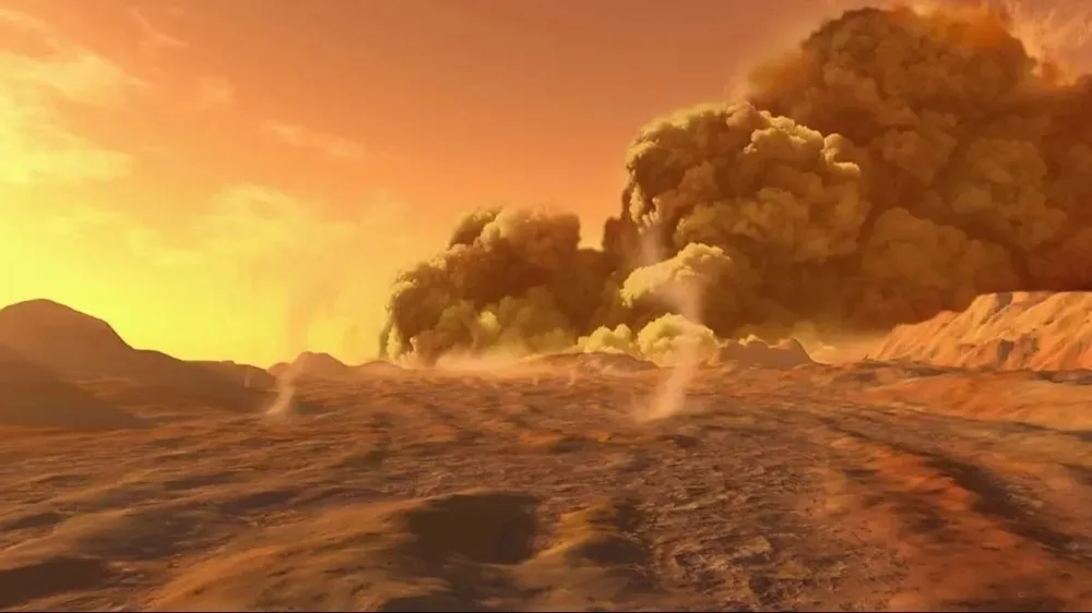 El viento marciano, fuente de electricidad para la exploración espacial.