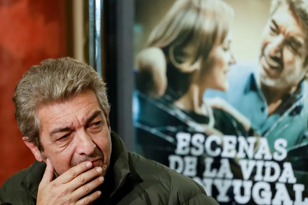 El actor Ricardo Darín durante la presentación este martes en Valencia, de la obra teatral Escena de la vida conyugal
