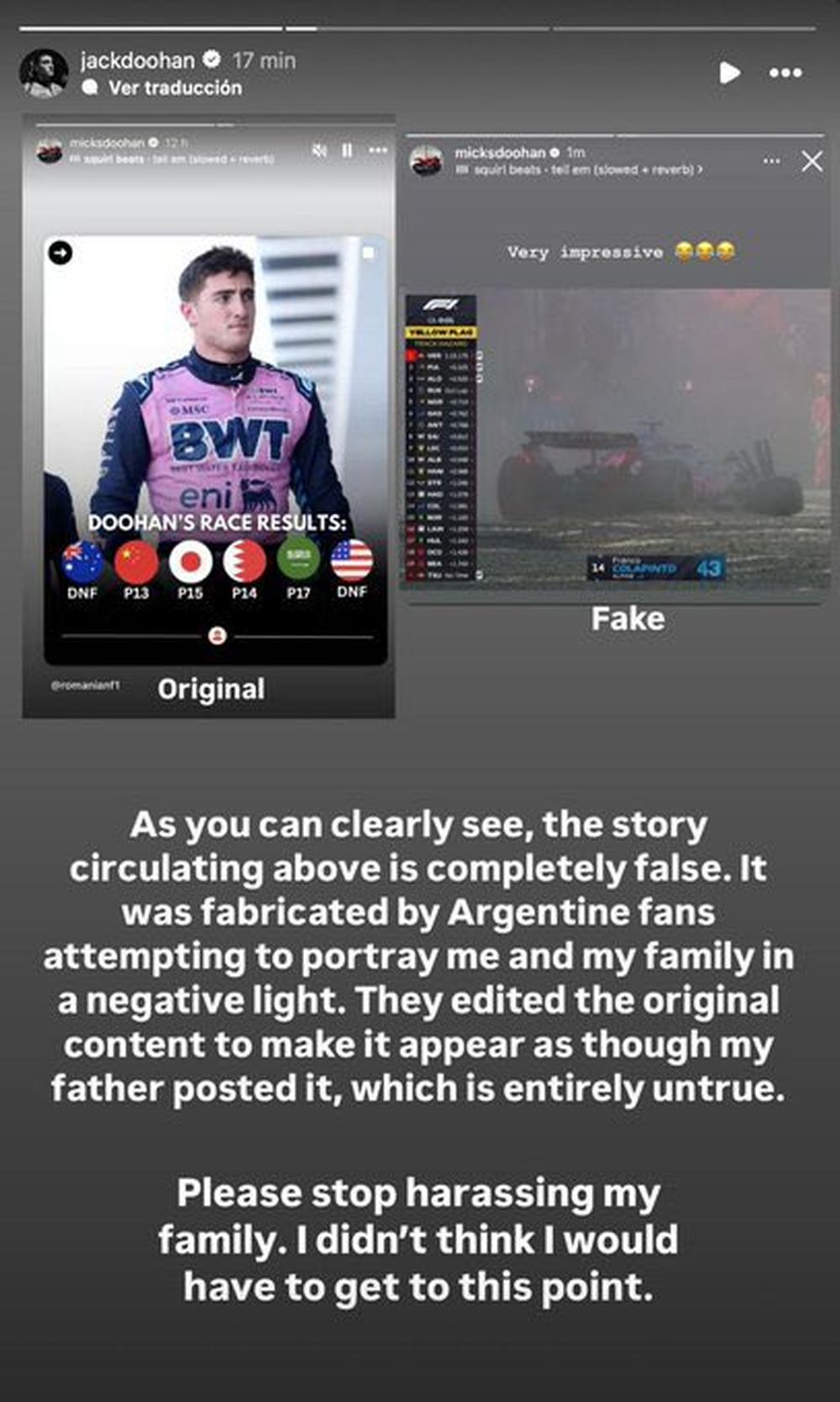 El pedido de Jack Doohan El pedido de Jack Doohan