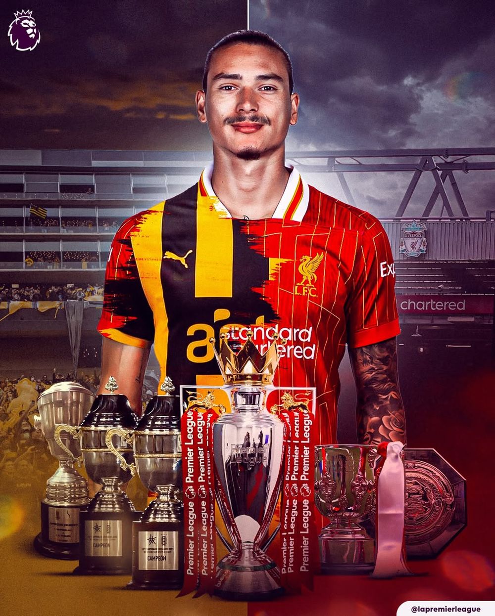 El reconocimiento de la Premier League a Darwin Núñez por sus títulos con Peñarol y con Liverpool El reconocimiento de la Premier League a Darwin Núñez por sus títulos con Peñarol y con Liverpool