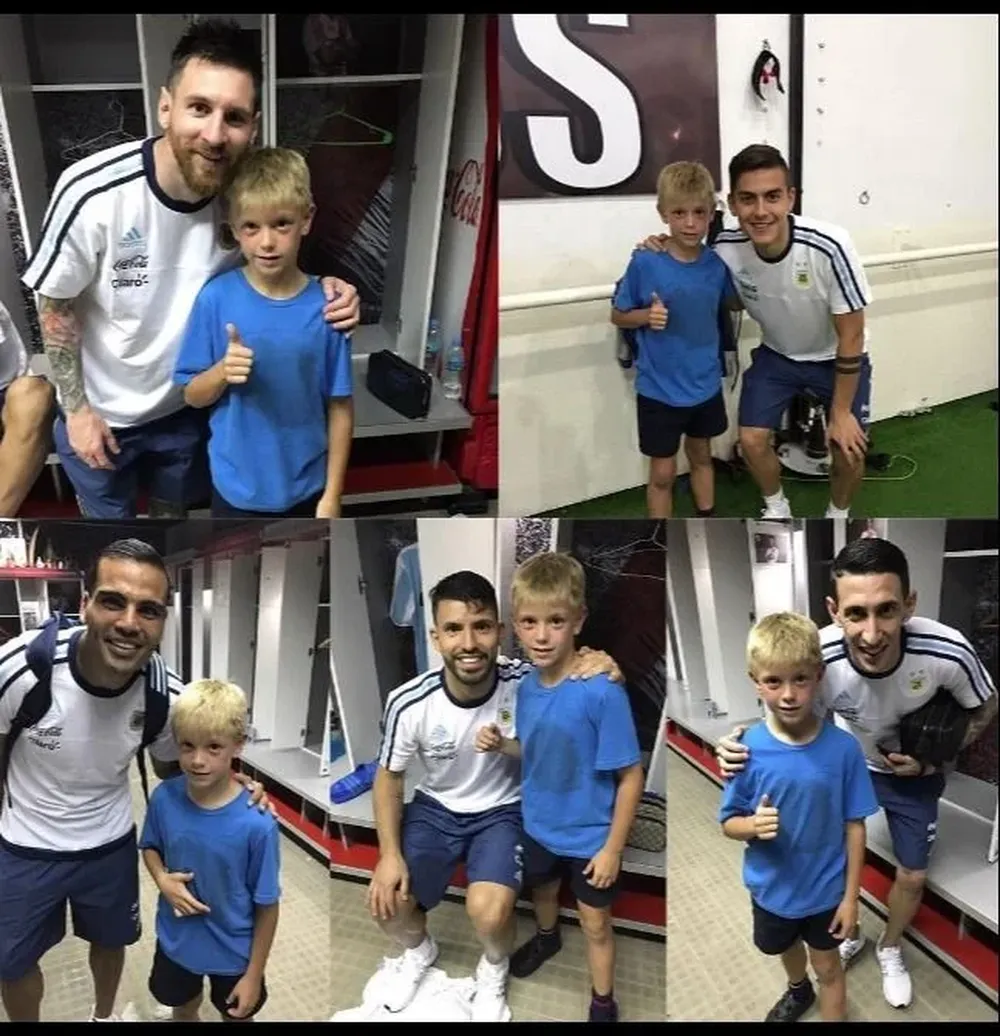 Con los ídolos de Argentina