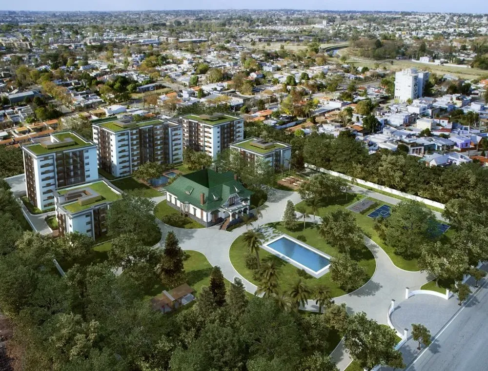 Proyección del Town Park, que también incluye un garage subterráneo de 4.500 metros cuadrados.