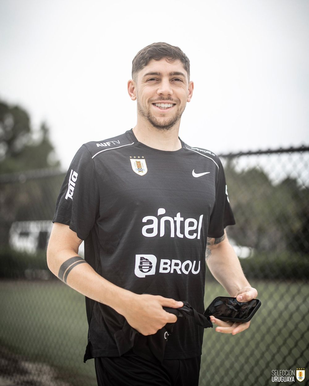 Federico Valverde en la práctica de este sábado de la selección uruguaya