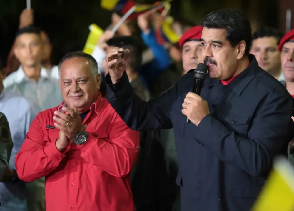 Maduro y Diosdado Cabello ayer domingo, en Caracas.