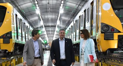 Jorge Macri dio detalles del nuevo sistema acompañado por Pablo Bereciartua y Laura Alonso.&nbsp;&nbsp;