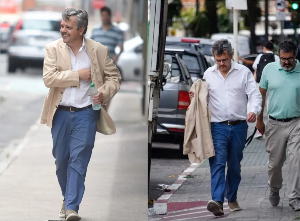 Gustavo Leal antes de ingresar a la Fiscalía y luego del encuentro con Fossati, del que se fue pasando desapercibido