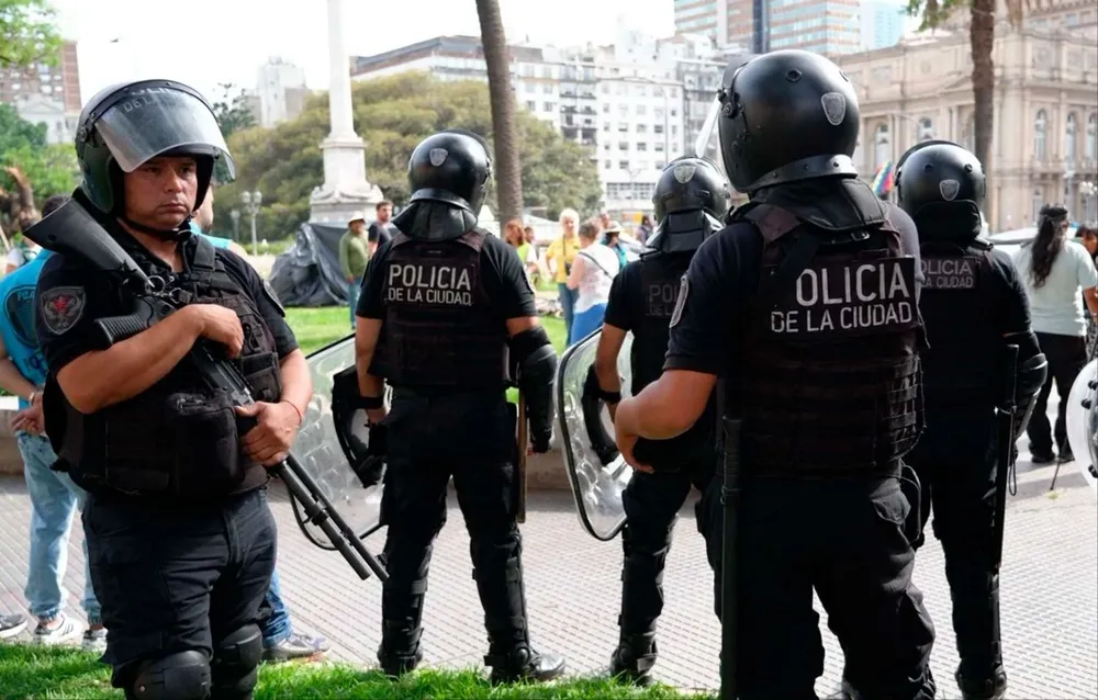 Desalojo en Plaza Lavalle