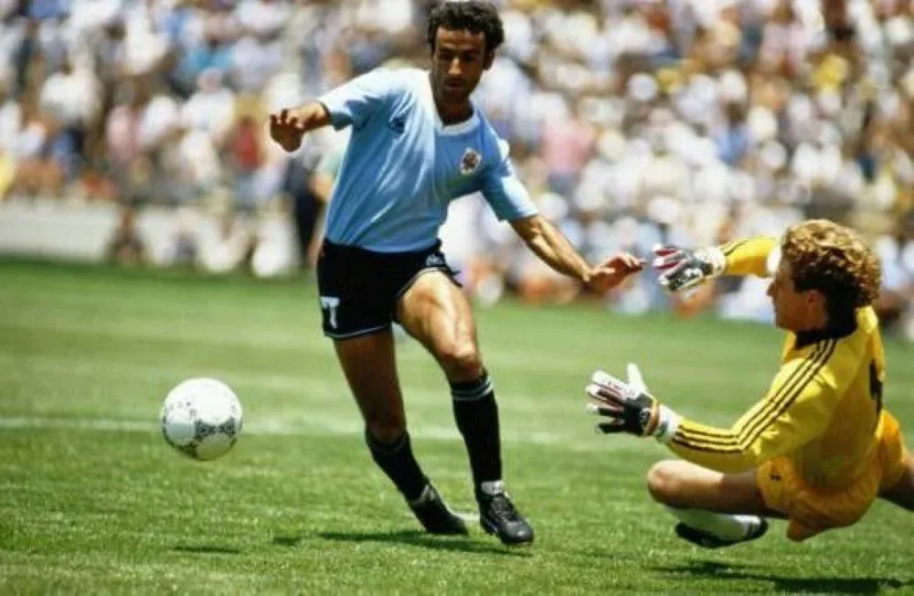 Gol de Alzamendi contra Alemania Federal en el debut por México 1986